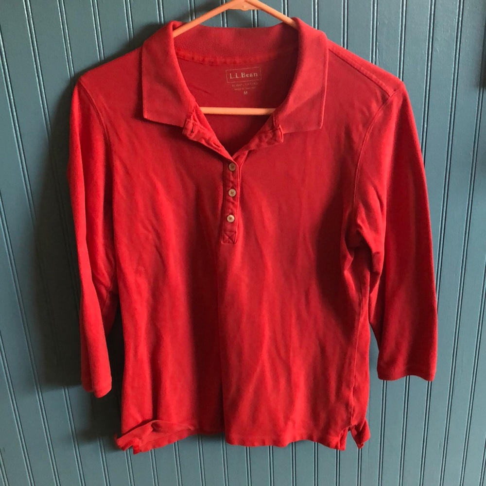 LL Bean Long sleeve coral colored shirt